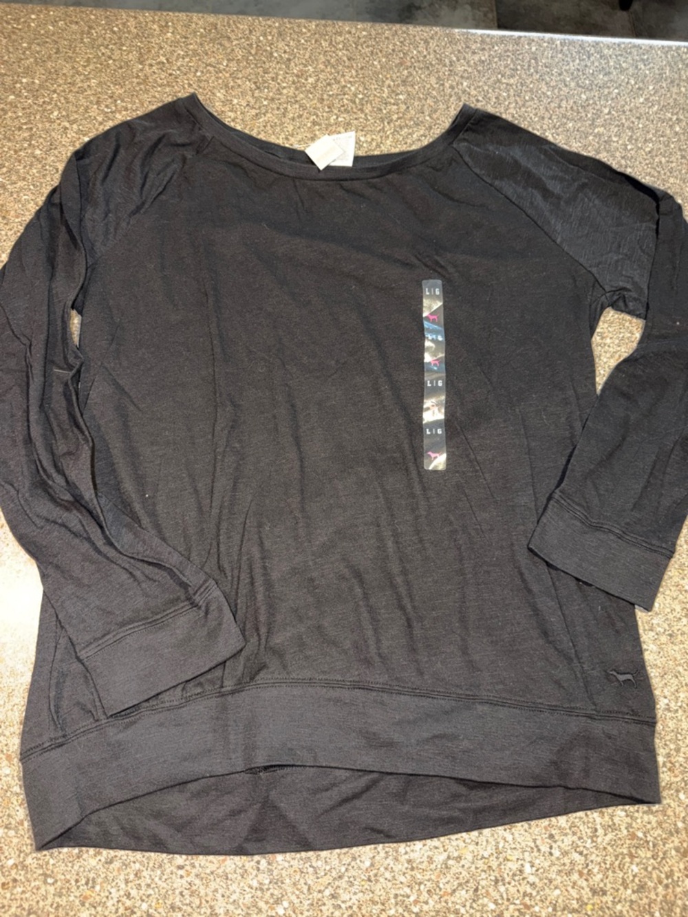 Victoria’s Secret Black Long-Sleeve Scoop Neck Top
